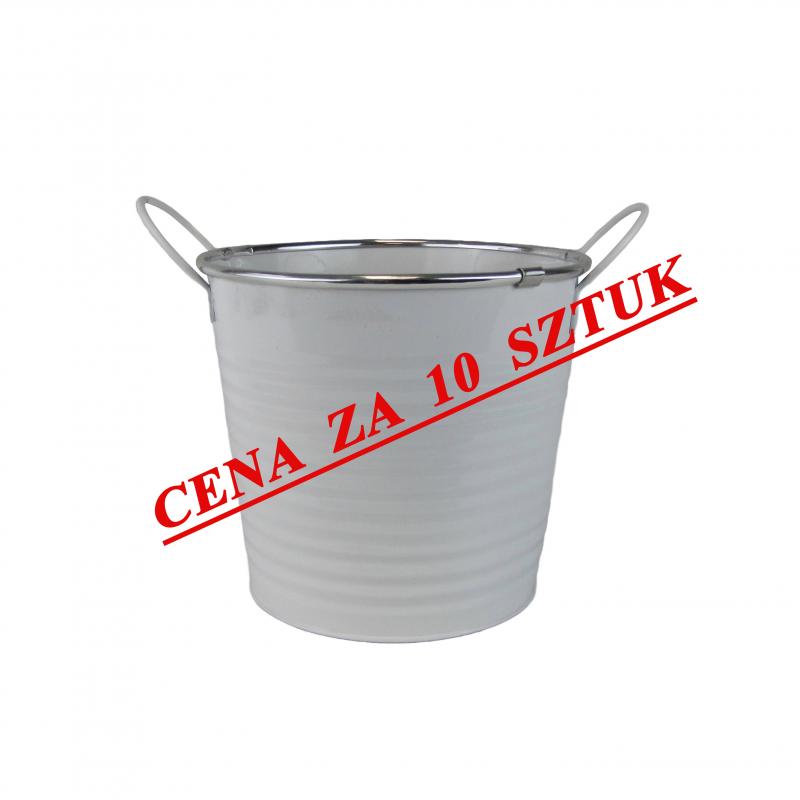 Osłonka metalowa wiaderko białe (10 sztuk)